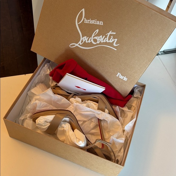 Christian Louboutin Queen 120 Nappa heels color Tan size 37.5 - Picture 13 of 15